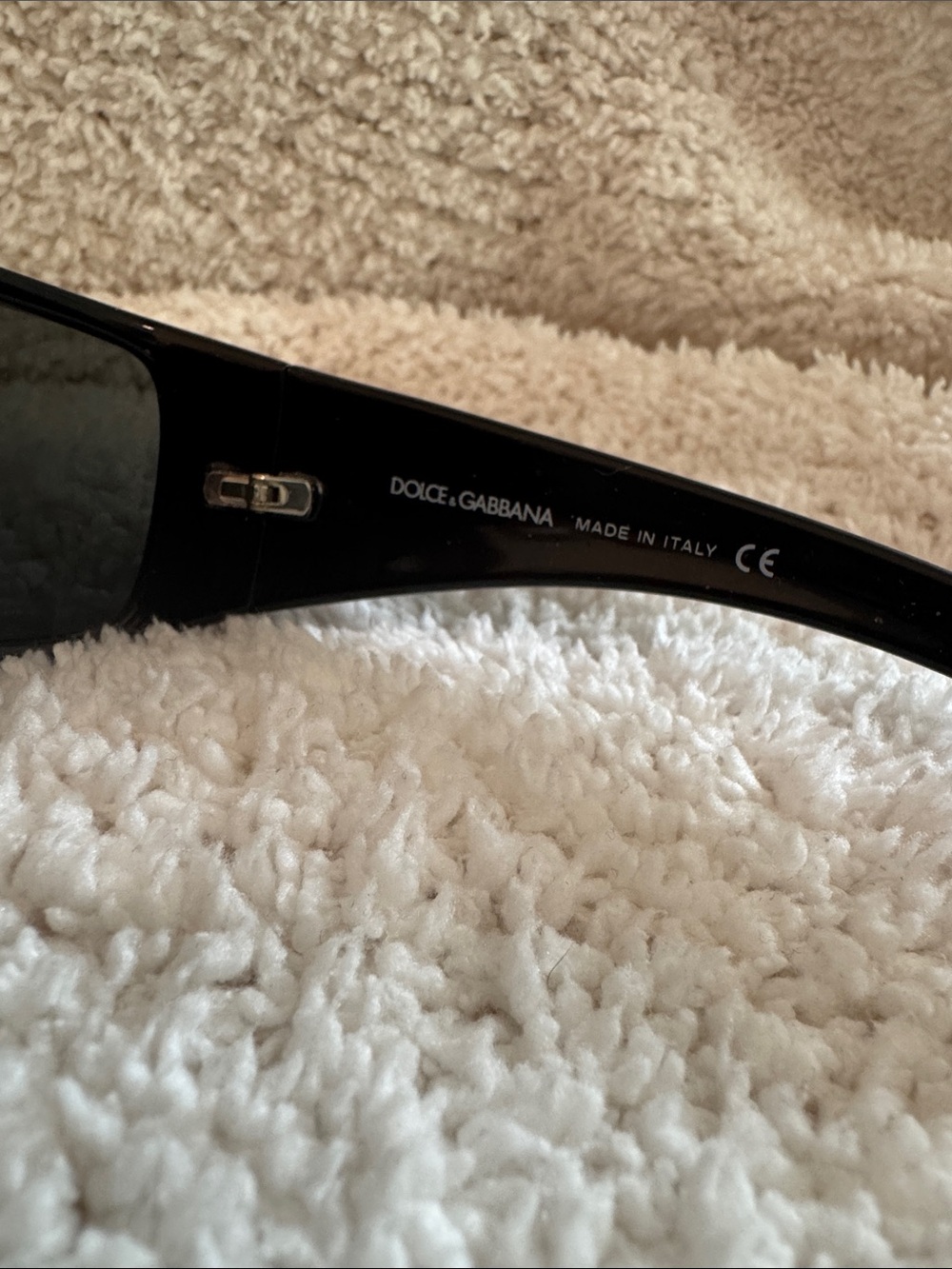 Vintage NEW Dolce & Gabbana Glossy Black Sunglasses with Dark Lenses - Picture 7 of 12